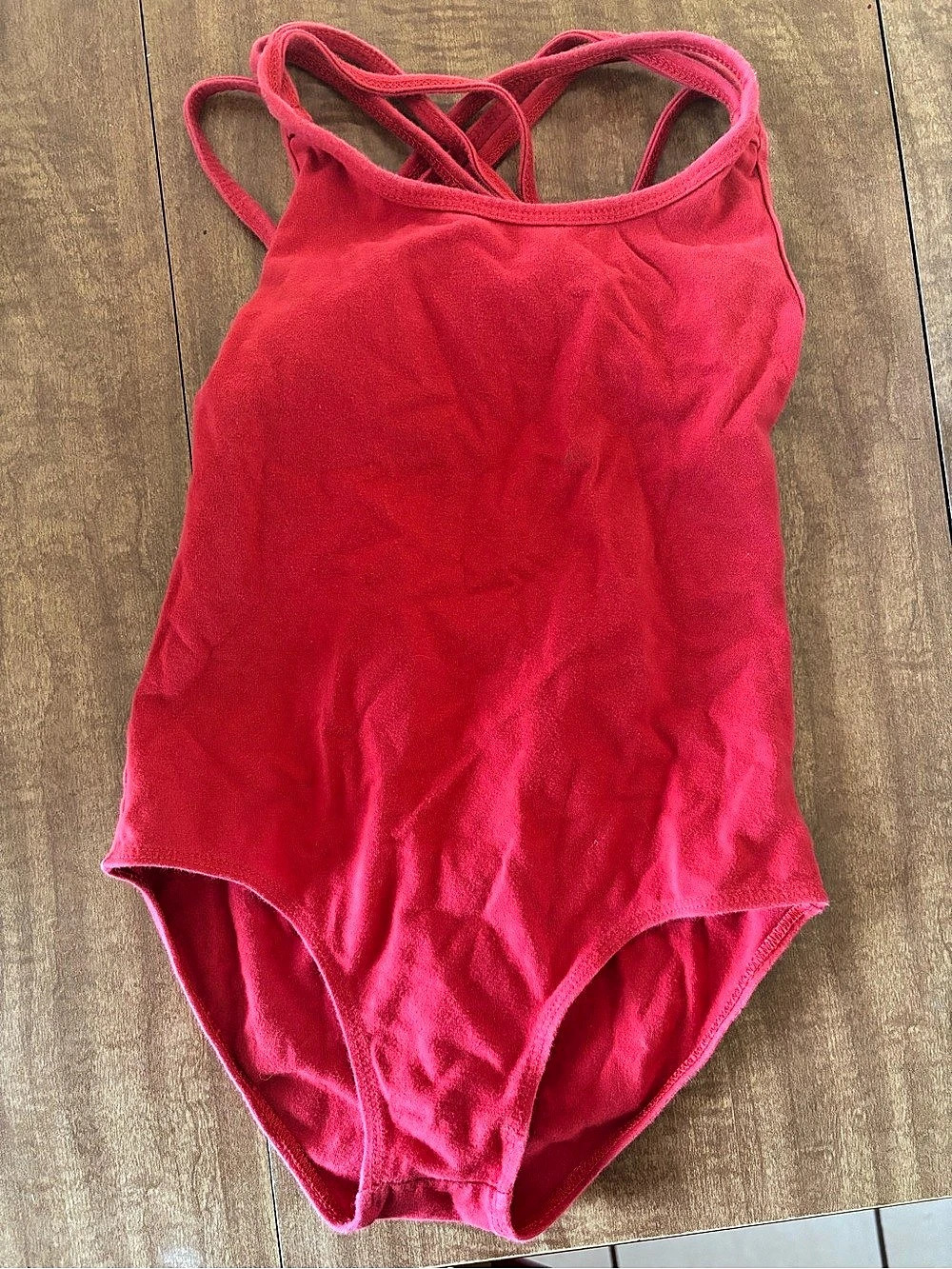 Girls Red Dance Leotard with Strappy back